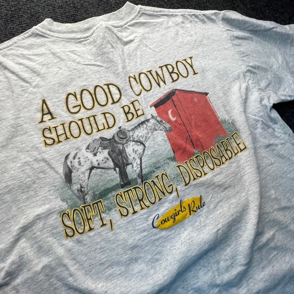 M&O Knits Graphic T Women L Cowgirl Cowboy Rodeo Western Horse T-Shirt Farm Work